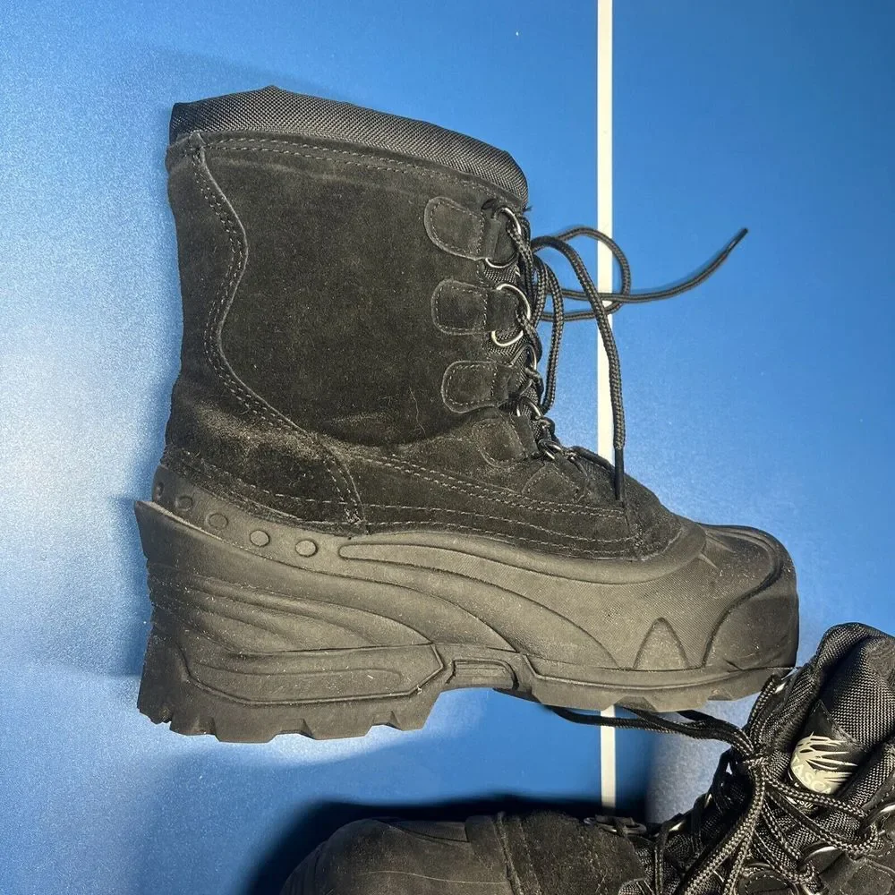Itasca Cedar II 6542845 Men's 7 Snow Boot Black Leather‎ Round Toe Ankle Boots
